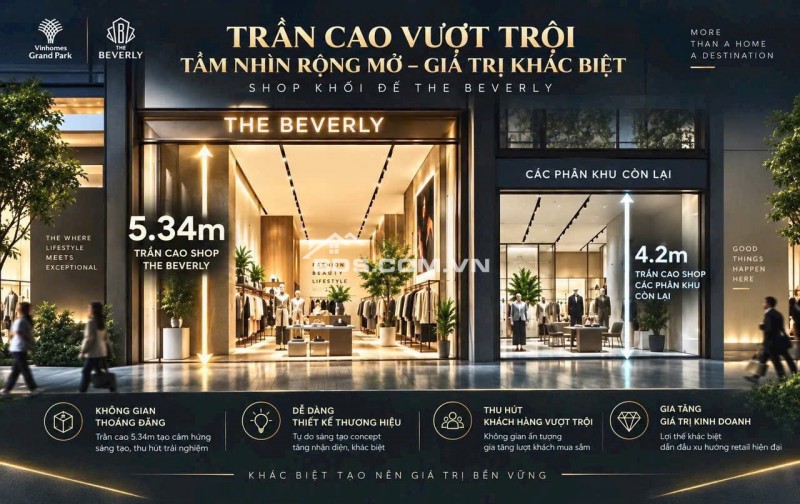 Shophouse Beverly trần cao 5,34m- xem thực tế mua trực tiếp. Booking now: 0933910039